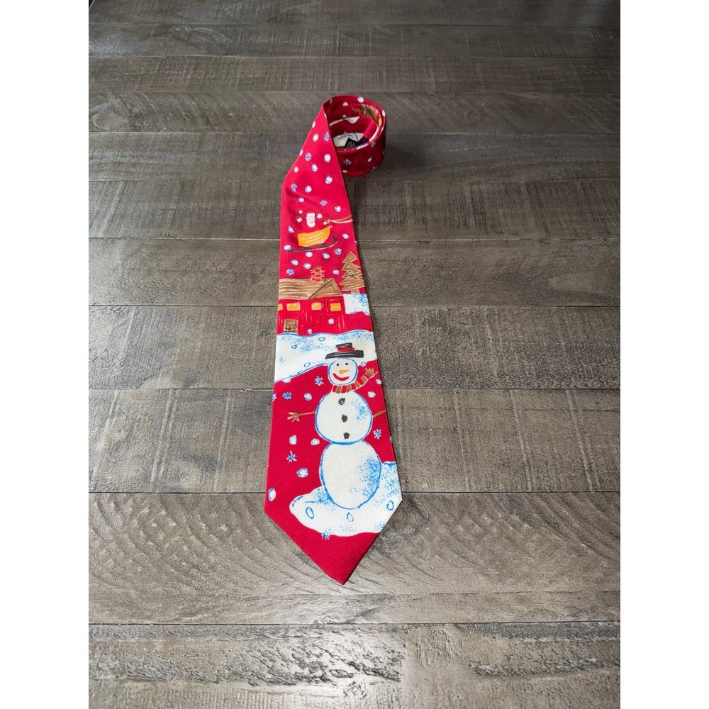 Save‎ The Children Christmas Tie "Here Comes Santa" By Laura - Age 9 100% Silk